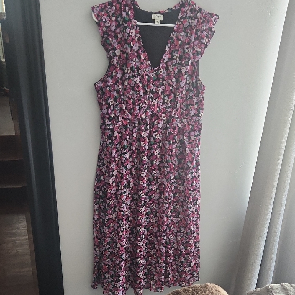 Floral Sleeveless Dress - Pink and Black